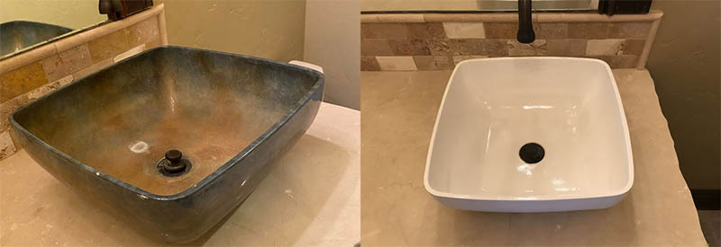 Bathroom Sink Resurfacing Before and After