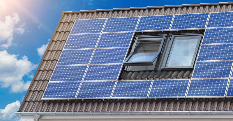 Solar Panels on a Metal Roof