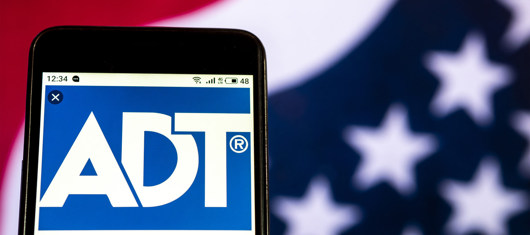 ADT Access Control Logo with American Flag