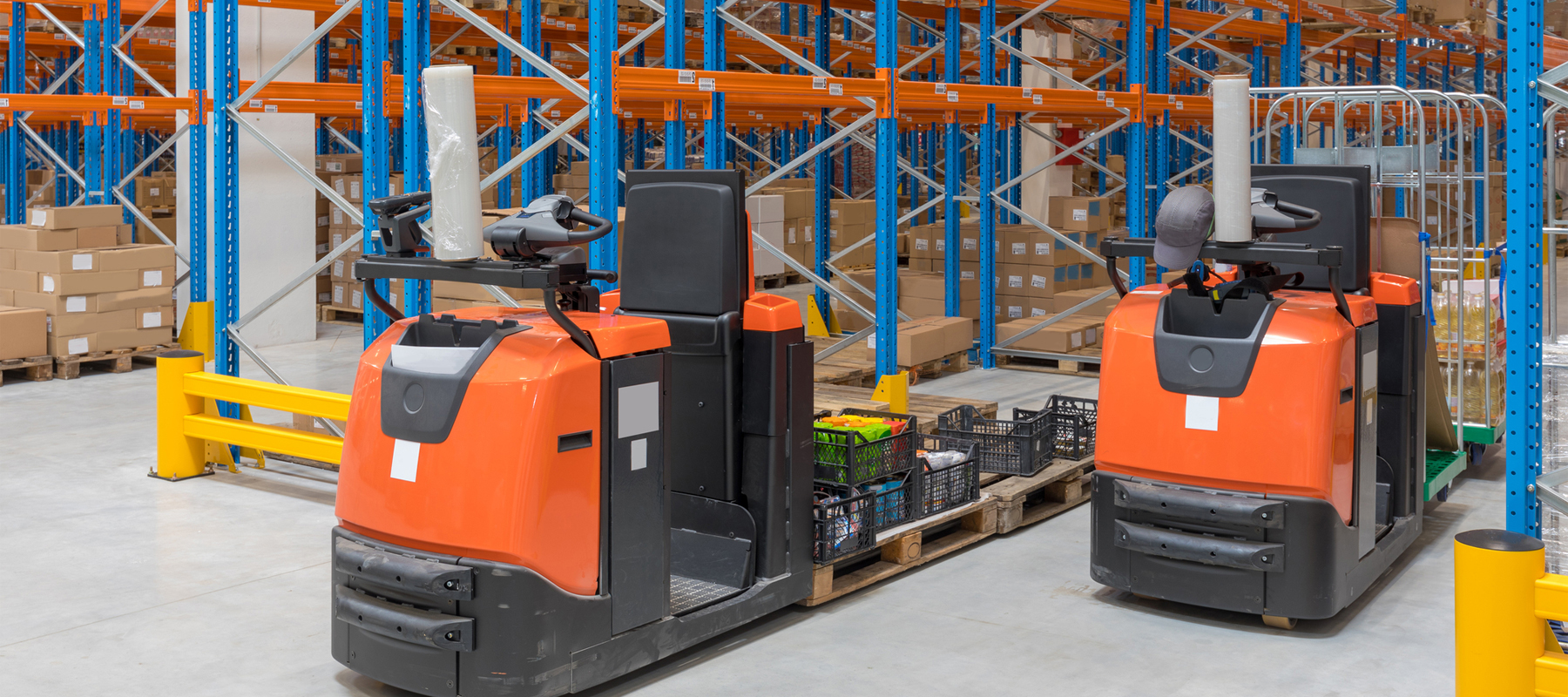 Two Order Pickers in a Warehouse