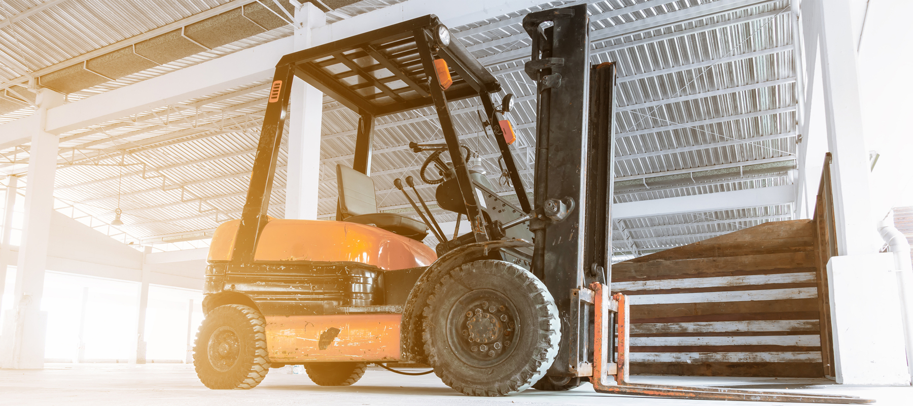 Large Rental Forklift in Warehouse