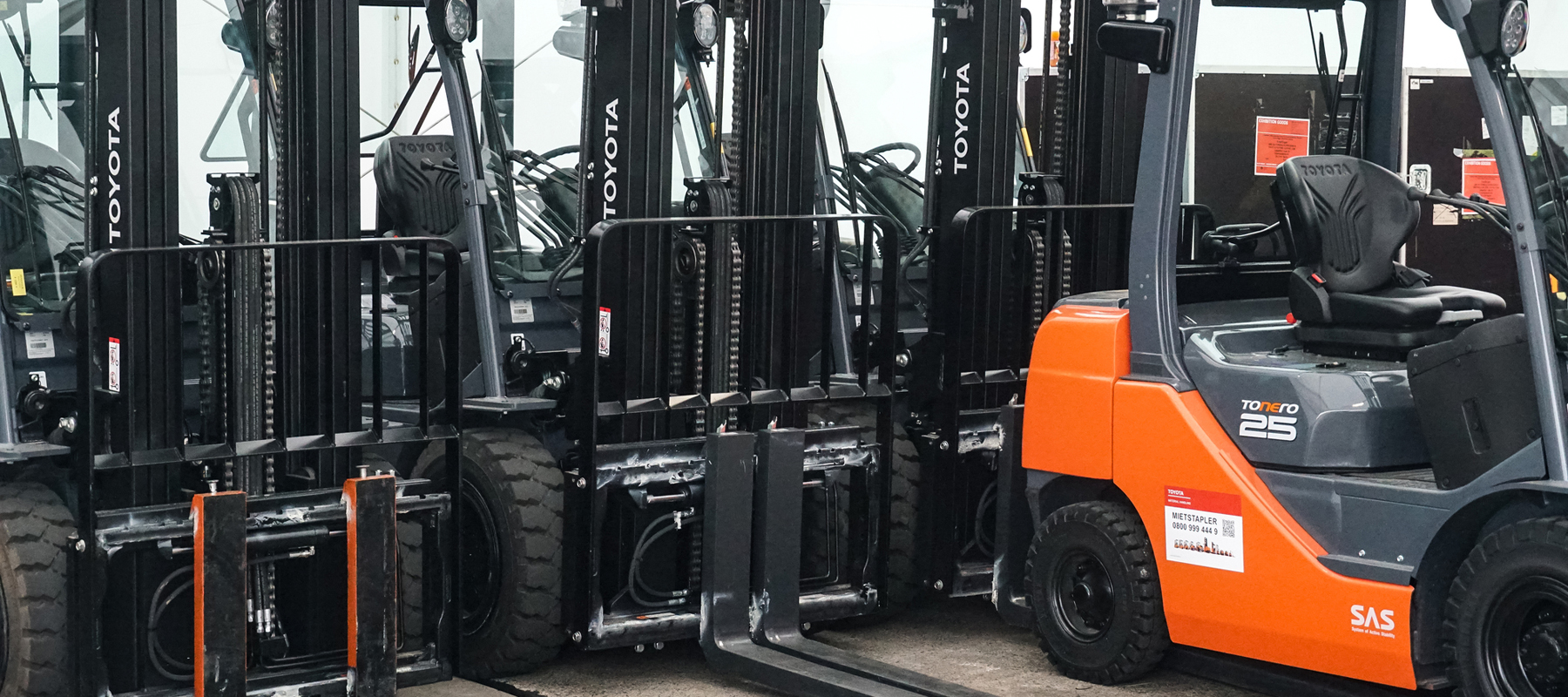 Toyota Forklifts in a Row