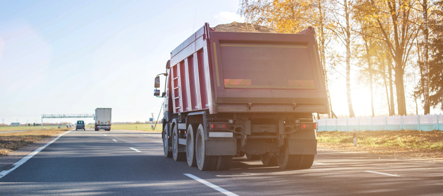 Sand Delivery Truck on the Highway