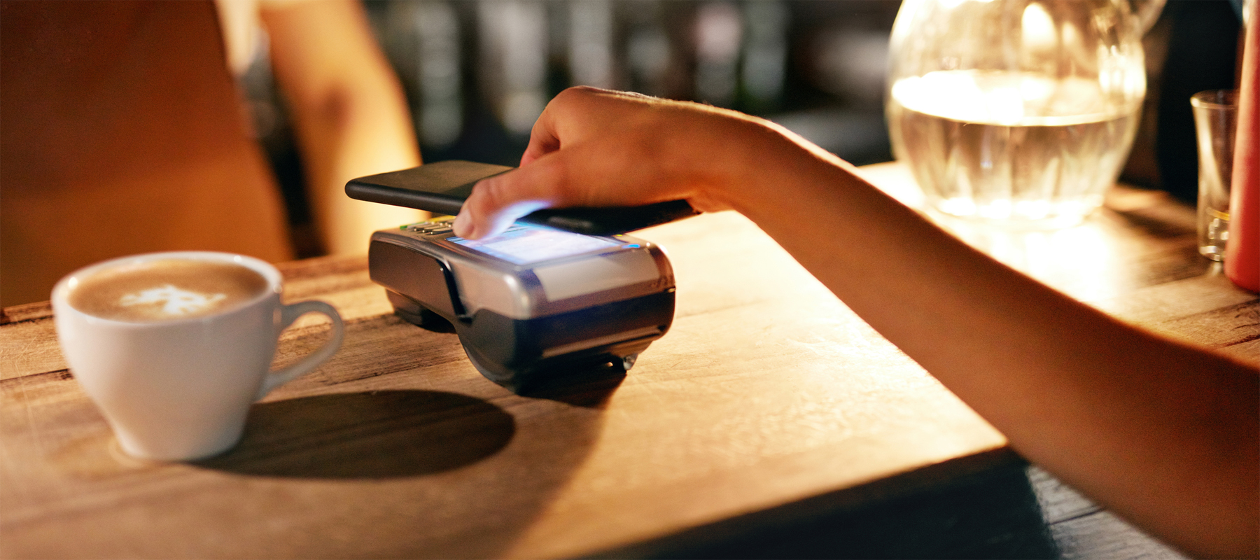 Mobile POS Payment at a Coffee Shop