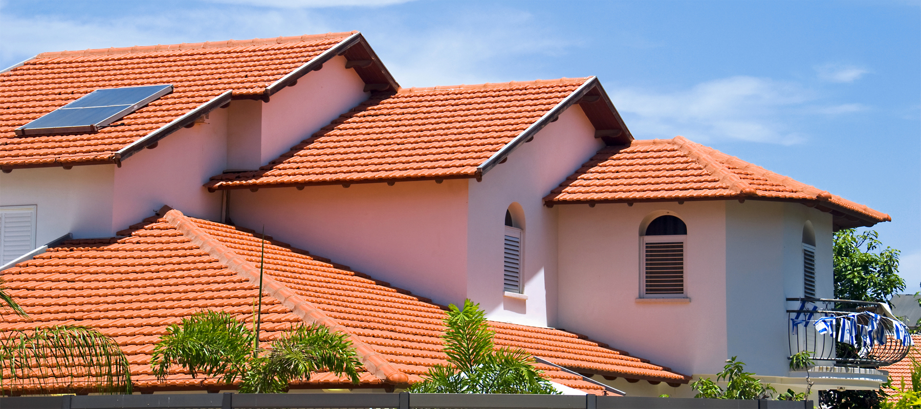 A House with Orange Clay Tile Roof