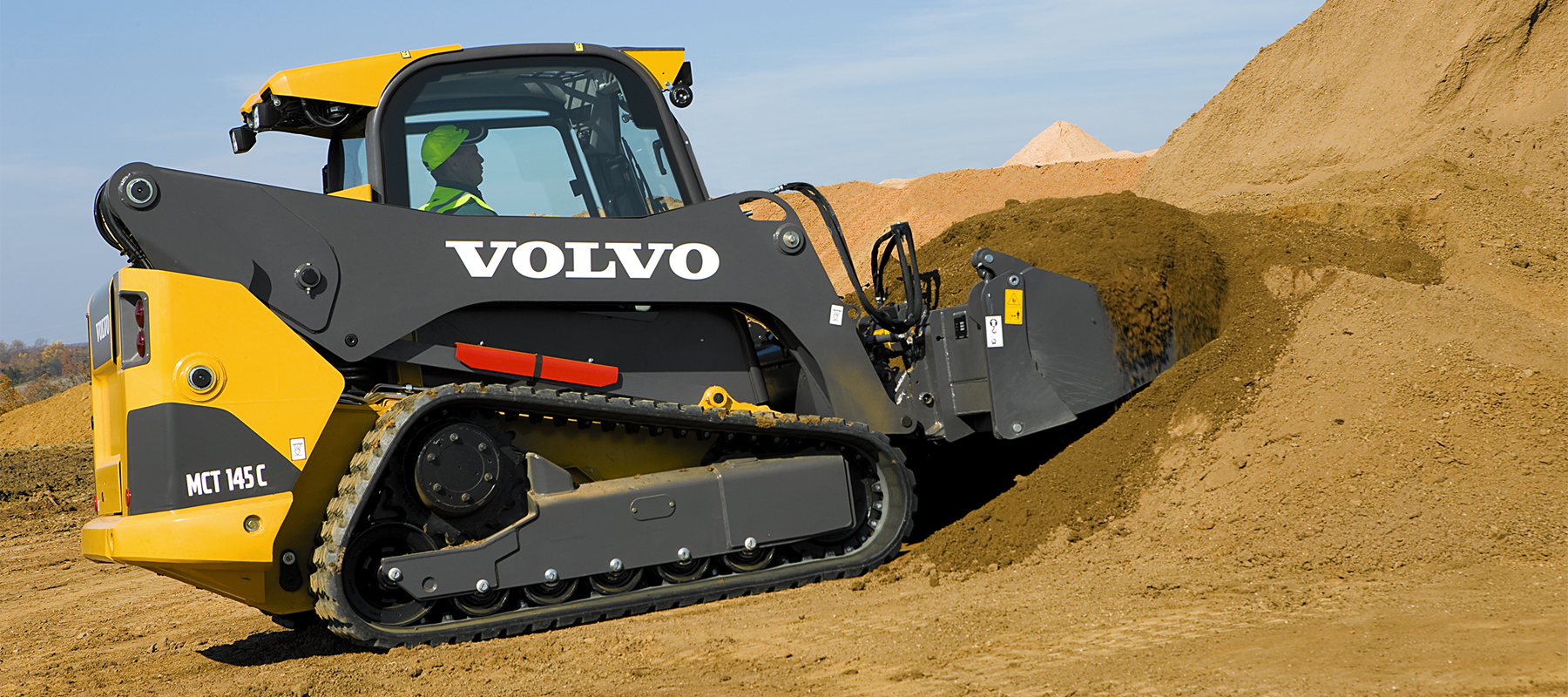 A Volvo skid steer loader